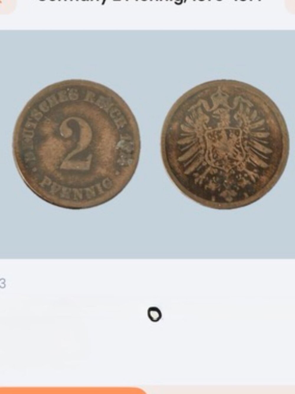 1873 Germany 2 Pfennig Coin Deutsches Reich Imperial German Vintage Coin
